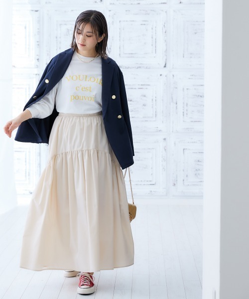 nissen(ニッセン)の「ボリュームフレアスカート(スカート・レディース・ブラック/アイボリー・LL/S/M/L)」の7枚目の写真