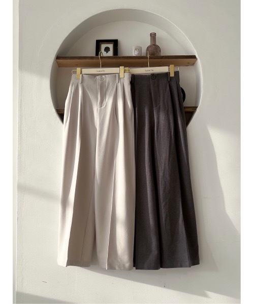 JUMELLE（ジュメロ）の「warm loose slacks【低身長】（スラックス・レディース・チャコールグレー/アイボリー・SMALL/MEDIUM）」の13枚目の写真