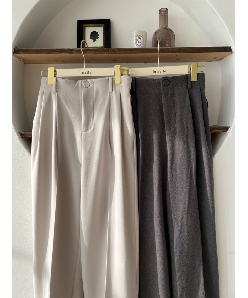 JUMELLE（ジュメロ）の「warm loose slacks【低身長】（スラックス・レディース・チャコールグレー/アイボリー・SMALL/MEDIUM）」の15枚目の写真
