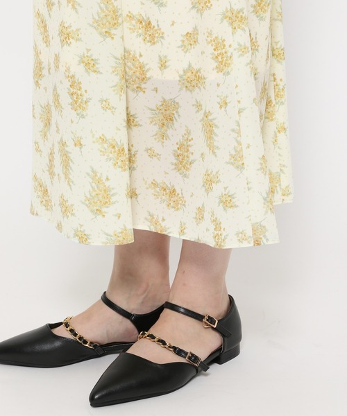 mysty woman（ミスティウーマン）の「ミモザ柄エンパイアワンピース　104192（ワンピース・レディース・ブラック/イエロー/ブルー・FREE）」の16枚目の写真