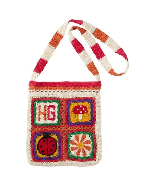 HYSTERIC GLAMOUR（ヒステリックグラマー）の「HG SQUARE 手編みサコッシュ（トートバッグ・レディース・ブラック/ホワイト・FREE）」の2枚目の写真