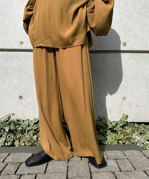 select MOCA by son（セレクトモカバイソン）の「リラックスギャザーワイドパンツ（その他パンツ・レディース・ブラウン/ブラック/アイボリー・FREE）」の9枚目の写真