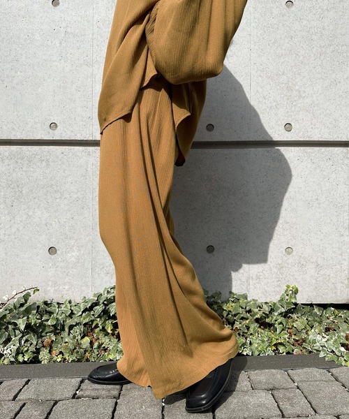 select MOCA by son（セレクトモカバイソン）の「リラックスギャザーワイドパンツ（その他パンツ・レディース・ブラウン/ブラック/アイボリー・FREE）」の13枚目の写真