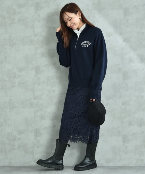 INTERPLANET（インタープラネット）の「ケミカルレースＢＡＣＫファスナータイトスカート（スカート・レディース・ブラック/パープル/ライトグレー/ベージュ/ネイビー・FREE）」の12枚目の写真