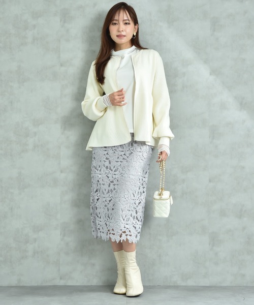 INTERPLANET（インタープラネット）の「ケミカルレースＢＡＣＫファスナータイトスカート（スカート・レディース・ブラック/パープル/ライトグレー/ベージュ/ネイビー・FREE）」の18枚目の写真