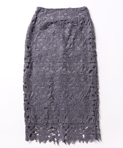 INTERPLANET（インタープラネット）の「ケミカルレースＢＡＣＫファスナータイトスカート（スカート・レディース・ブラック/パープル/ライトグレー/ベージュ/ネイビー・FREE）」の13枚目の写真