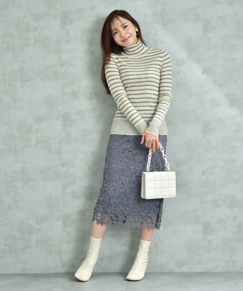 INTERPLANET（インタープラネット）の「ケミカルレースＢＡＣＫファスナータイトスカート（スカート・レディース・ブラック/パープル/ライトグレー/ベージュ/ネイビー・FREE）」の20枚目の写真