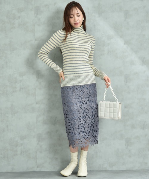 INTERPLANET（インタープラネット）の「ケミカルレースＢＡＣＫファスナータイトスカート（スカート・レディース・ブラック/パープル/ライトグレー/ベージュ/ネイビー・FREE）」の19枚目の写真