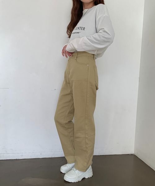 【HUECLOSET】★関税込★ベージュ デニム パンツ セール】カラー ストレートデニムパンツ(デニムパンツ)|SHEPP