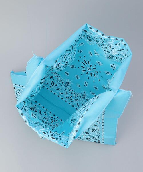 HAV-A-HANK（ハバハンク ）の「HAV-A-HANK（ハバハンク）ペイズリーバンダナ2WAYエコバッグ／ハンドバッグ（エコバッグ/サブバッグ・メンズ・ブラック/ライトピンク/ライトブルー/パープル・FREE）」の8枚目の写真