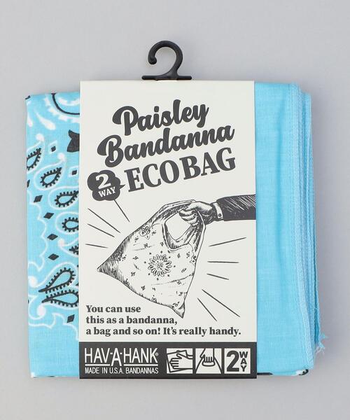 HAV-A-HANK（ハバハンク ）の「HAV-A-HANK（ハバハンク）ペイズリーバンダナ2WAYエコバッグ／ハンドバッグ（エコバッグ/サブバッグ・メンズ・ブラック/ライトピンク/ライトブルー/パープル・FREE）」の9枚目の写真