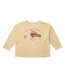 くるま柄ドロップショルダー長袖Tシャツ