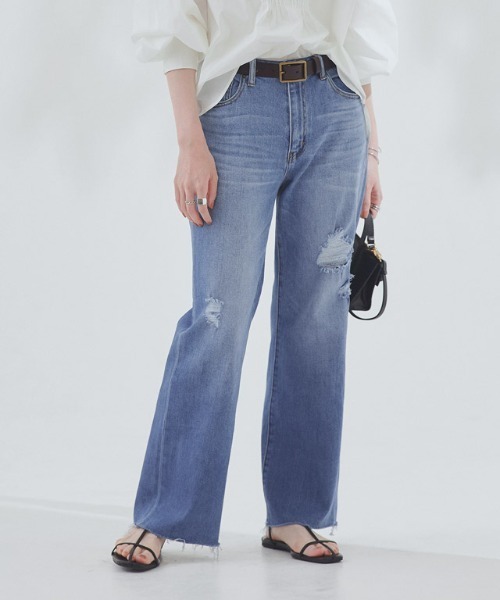 RASW（ラス）の「[RASW]2typeストレートデニムパンツ（デニムパンツ・レディース・ブルー系その他/サックスブルー/ブルー/ブルー系その他2/ブルー系その他3・S/M/L）」の4枚目の写真