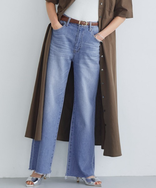 RASW（ラス）の「[RASW]2typeストレートデニムパンツ（デニムパンツ・レディース・ブルー系その他/サックスブルー/ブルー/ブルー系その他2/ブルー系その他3・S/M/L）」の3枚目の写真