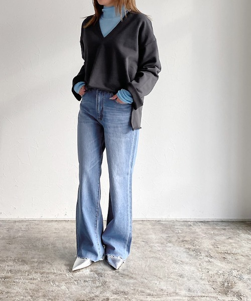 RASW（ラス）の「[RASW]2typeストレートデニムパンツ（デニムパンツ・レディース・ブルー系その他/サックスブルー/ブルー/ブルー系その他2/ブルー系その他3・S/M/L）」の6枚目の写真