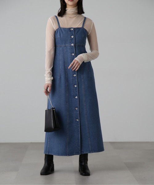 FREE'S MART（フリーズマート）の「[低身長サイズ/Sシリーズ]フロントボタンデニムキャミワンピース（ワンピース・レディース・インディゴブルー/ライトインディゴブルー・SMALL/MEDIUM/X-SMALL）」の9枚目の写真