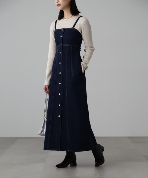 FREE'S MART（フリーズマート）の「[低身長サイズ/Sシリーズ]フロントボタンデニムキャミワンピース（ワンピース・レディース・インディゴブルー/ライトインディゴブルー・SMALL/MEDIUM/X-SMALL）」の19枚目の写真