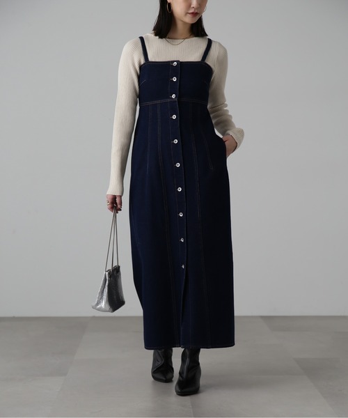 FREE'S MART（フリーズマート）の「[低身長サイズ/Sシリーズ]フロントボタンデニムキャミワンピース（ワンピース・レディース・インディゴブルー/ライトインディゴブルー・SMALL/MEDIUM/X-SMALL）」の20枚目の写真