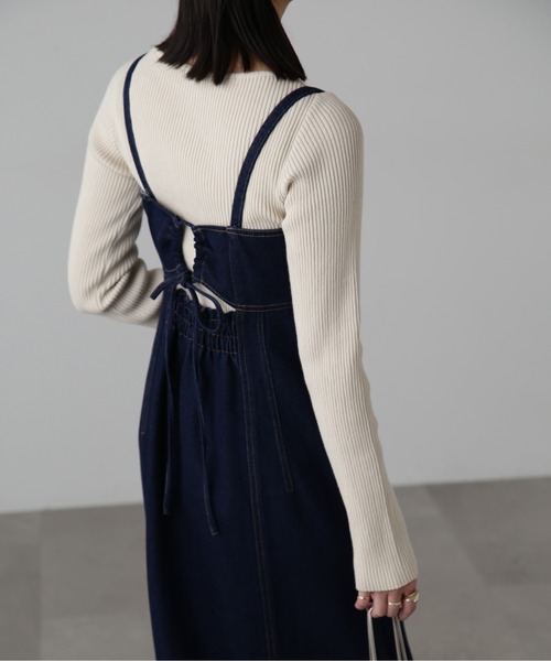 FREE'S MART（フリーズマート）の「[低身長サイズ/Sシリーズ]フロントボタンデニムキャミワンピース（ワンピース・レディース・インディゴブルー/ライトインディゴブルー・SMALL/MEDIUM/X-SMALL）」の18枚目の写真