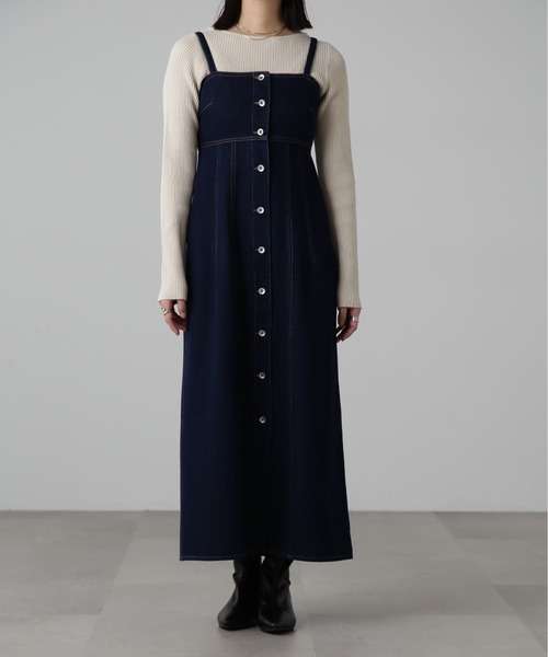 FREE'S MART（フリーズマート）の「[低身長サイズ/Sシリーズ]フロントボタンデニムキャミワンピース（ワンピース・レディース・インディゴブルー/ライトインディゴブルー・SMALL/MEDIUM/X-SMALL）」の21枚目の写真