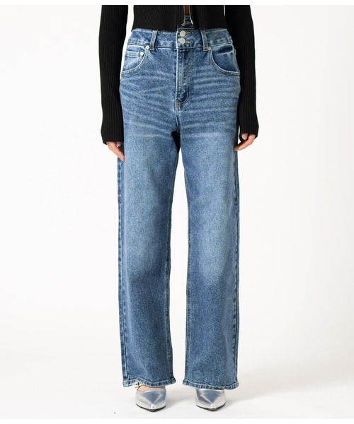 ANAP(アナップ)の「3つボタンストレッチストレートパンツ(デニムパンツ・レディース・ブラック/ブルー・M/S)」の18枚目の写真