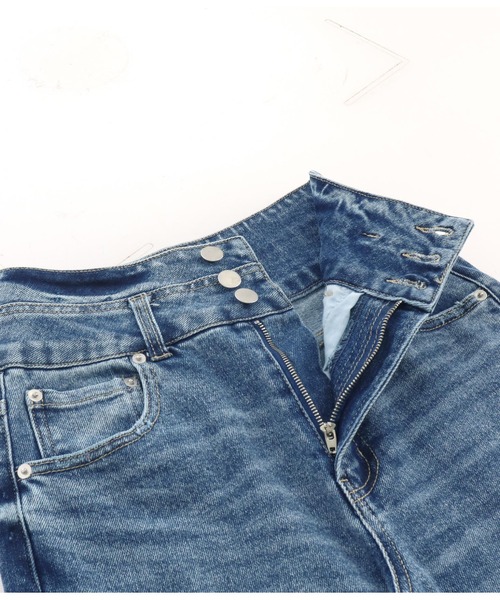 ANAP(アナップ)の「3つボタンストレッチストレートパンツ(デニムパンツ・レディース・ブラック/ブルー・M/S)」の14枚目の写真