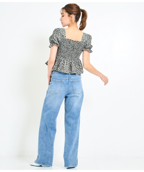 ANAP(アナップ)の「3つボタンストレッチストレートパンツ(デニムパンツ・レディース・ブラック/ブルー・M/S)」の10枚目の写真