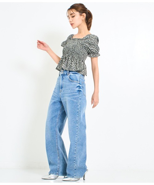 ANAP(アナップ)の「3つボタンストレッチストレートパンツ(デニムパンツ・レディース・ブラック/ブルー・M/S)」の11枚目の写真