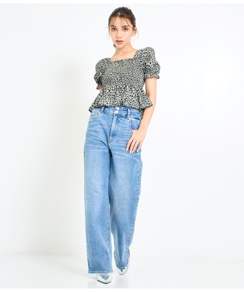 ANAP(アナップ)の「3つボタンストレッチストレートパンツ(デニムパンツ・レディース・ブラック/ブルー・M/S)」の12枚目の写真