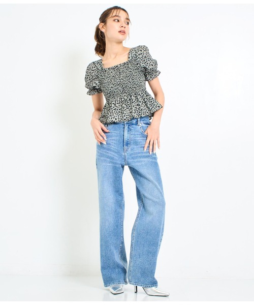 ANAP(アナップ)の「3つボタンストレッチストレートパンツ(デニムパンツ・レディース・ブラック/ブルー・M/S)」の13枚目の写真