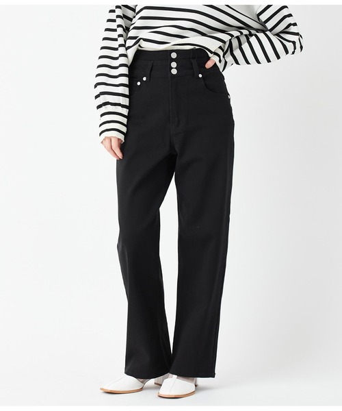 ANAP(アナップ)の「3つボタンストレッチストレートパンツ(デニムパンツ・レディース・ブラック/ブルー・M/S)」の3枚目の写真