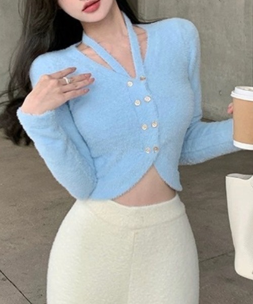 セール】ホルターネックニットカーディガン（カーディガン/ボレロ