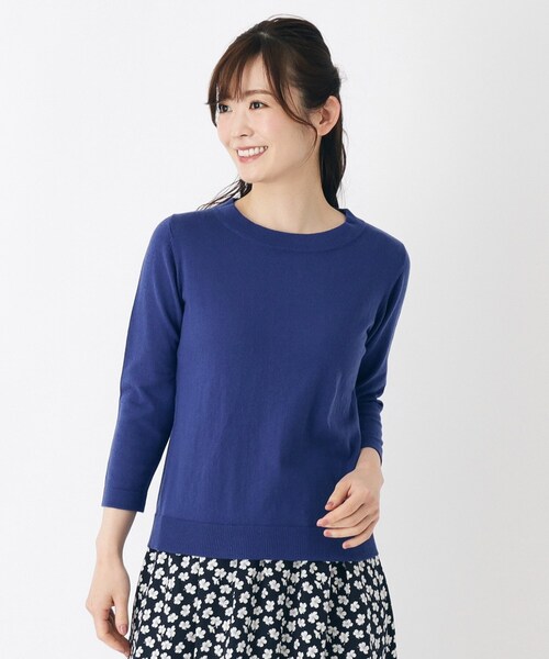 【マシンウォッシャブル可/コットン混/同素材アイテムあり】ボートネックニット（ニット/セーター）｜LAURA ASHLEY（ローラアシュレイ）