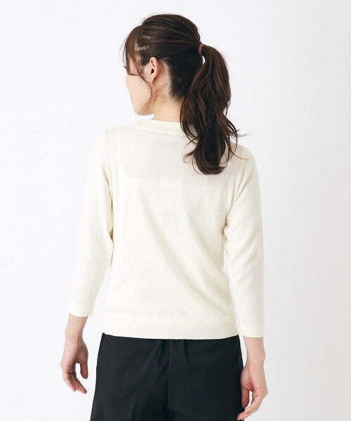 LAURA ASHLEY(ローラアシュレイ)の「【マシンウォッシャブル可/コットン混/同素材アイテムあり】ボートネックニット(ニット/セーター・レディース・ホワイト系/グリーン/ネイビー/イエロー・40/38)」の22枚目の写真