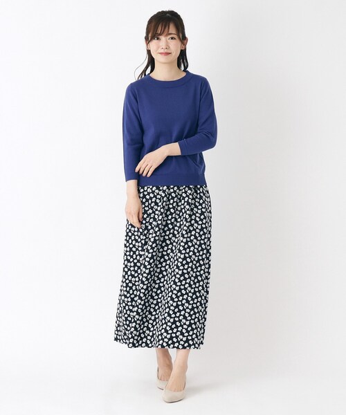 LAURA ASHLEY(ローラアシュレイ)の「【マシンウォッシャブル可/コットン混/同素材アイテムあり】ボートネックニット(ニット/セーター・レディース・ホワイト系/グリーン/ネイビー/イエロー・40/38)」の11枚目の写真