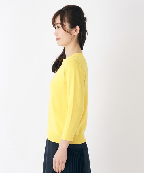 LAURA ASHLEY(ローラアシュレイ)の「【マシンウォッシャブル可/コットン混/同素材アイテムあり】ボートネックニット(ニット/セーター・レディース・ホワイト系/グリーン/ネイビー/イエロー・40/38)」の14枚目の写真