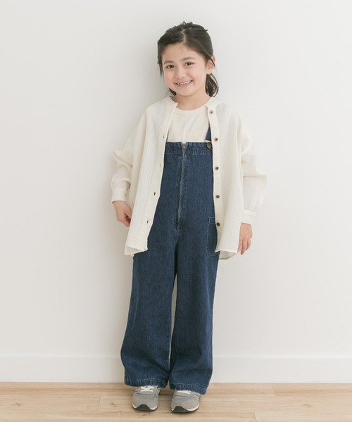 URBAN RESEARCH DOORS（アーバンリサーチドアーズ）の「Wガーゼルーズシャツ(KIDS)（シャツ/ブラウス・キッズ・ブルー/オフホワイト・120/105/135）」の5枚目の写真