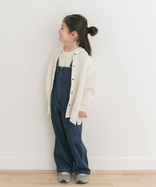 URBAN RESEARCH DOORS（アーバンリサーチドアーズ）の「Wガーゼルーズシャツ(KIDS)（シャツ/ブラウス・キッズ・ブルー/オフホワイト・120/105/135）」の6枚目の写真