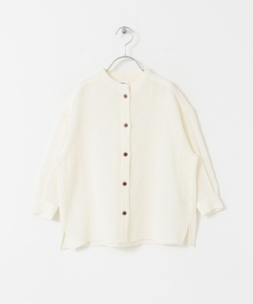 URBAN RESEARCH DOORS（アーバンリサーチドアーズ）の「Wガーゼルーズシャツ(KIDS)（シャツ/ブラウス・キッズ・ブルー/オフホワイト・120/105/135）」の15枚目の写真