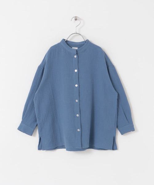 URBAN RESEARCH DOORS（アーバンリサーチドアーズ）の「Wガーゼルーズシャツ(KIDS)（シャツ/ブラウス・キッズ・ブルー/オフホワイト・120/105/135）」の16枚目の写真