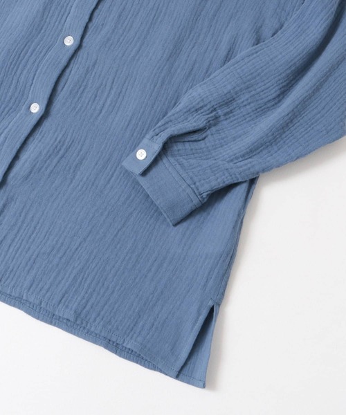 URBAN RESEARCH DOORS（アーバンリサーチドアーズ）の「Wガーゼルーズシャツ(KIDS)（シャツ/ブラウス・キッズ・ブルー/オフホワイト・120/105/135）」の17枚目の写真