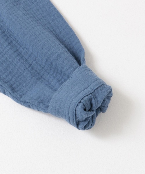 URBAN RESEARCH DOORS（アーバンリサーチドアーズ）の「Wガーゼルーズシャツ(KIDS)（シャツ/ブラウス・キッズ・ブルー/オフホワイト・120/105/135）」の18枚目の写真