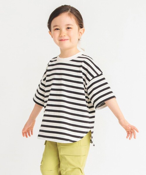 BRANSHES(ブランシェス)の「【男女兼用】BIGシルエット6分袖Tシャツ(Tシャツ/カットソー・キッズ・その他/ブラック/オフホワイト/ピンク/ネイビー・130/110/120/140/160/150/100)」の5枚目の写真