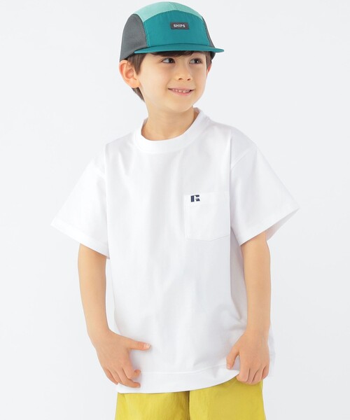 Russell Athletic（ラッセルアスレティック）の「【SHIPS KIDS別注】RUSSELL ATHLETIC:100～130cm /〈吸水速乾/抗菌/防臭〉TEE（Tシャツ/カットソー・キッズ・チャコールグレー/ホワイト系/ベージュ・100/110/120/130）」の2枚目の写真
