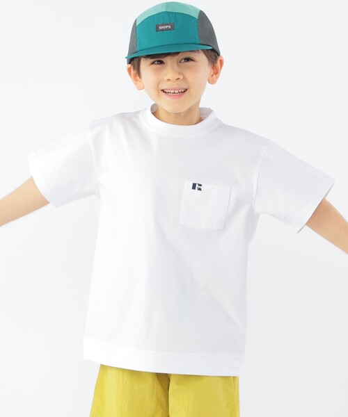 Russell Athletic（ラッセルアスレティック）の「【SHIPS KIDS別注】RUSSELL ATHLETIC:100～130cm /〈吸水速乾/抗菌/防臭〉TEE（Tシャツ/カットソー・キッズ・チャコールグレー/ホワイト系/ベージュ・100/110/120/130）」の5枚目の写真