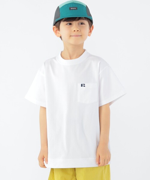 Russell Athletic（ラッセルアスレティック）の「【SHIPS KIDS別注】RUSSELL ATHLETIC:100～130cm /〈吸水速乾/抗菌/防臭〉TEE（Tシャツ/カットソー・キッズ・チャコールグレー/ホワイト系/ベージュ・100/110/120/130）」の7枚目の写真