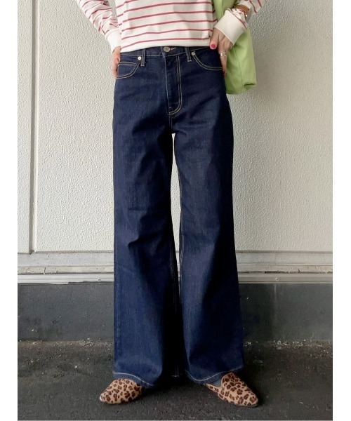 BACK NUMBER（バックナンバー）の「【BACK NUMBER】バギーストレートデニムパンツ（デニムパンツ・レディース・ノンウォッシュ/ライトインディゴブルー・L/S/M/XS）」の2枚目の写真