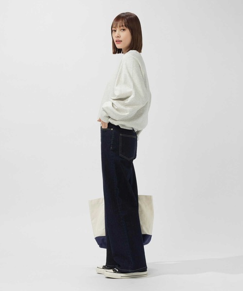 BACK NUMBER（バックナンバー）の「【BACK NUMBER】バギーストレートデニムパンツ（デニムパンツ・レディース・ノンウォッシュ/ライトインディゴブルー・L/S/M/XS）」の9枚目の写真