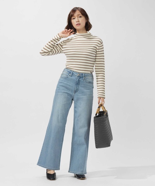 BACK NUMBER（バックナンバー）の「【BACK NUMBER】バギーストレートデニムパンツ（デニムパンツ・レディース・ノンウォッシュ/ライトインディゴブルー・L/S/M/XS）」の3枚目の写真