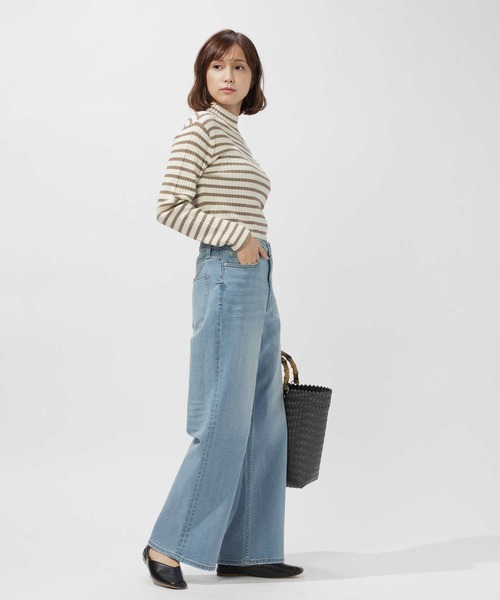 BACK NUMBER（バックナンバー）の「【BACK NUMBER】バギーストレートデニムパンツ（デニムパンツ・レディース・ノンウォッシュ/ライトインディゴブルー・L/S/M/XS）」の4枚目の写真